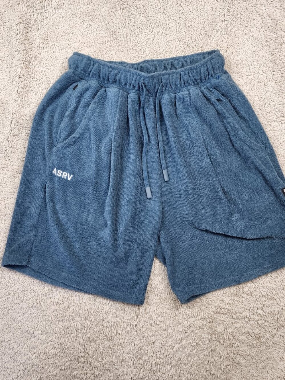 ASRV Microfiber Shorts Blue Mens Size Small S 7 Inch USA Workout Gym Lifting USA